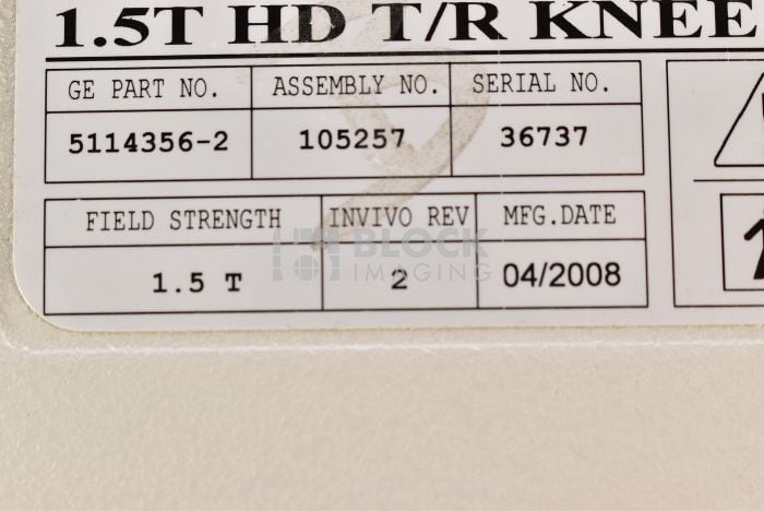 5114356-2 - GE - MRI - 8 Channel T/R Knee Coil | Block Imaging